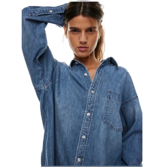 Denim Forum Tops - Denim Forum The 80's Comfy Denim Shirt Button Down Collar Shirt - Extra Small